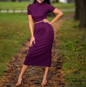 Purple silky dress